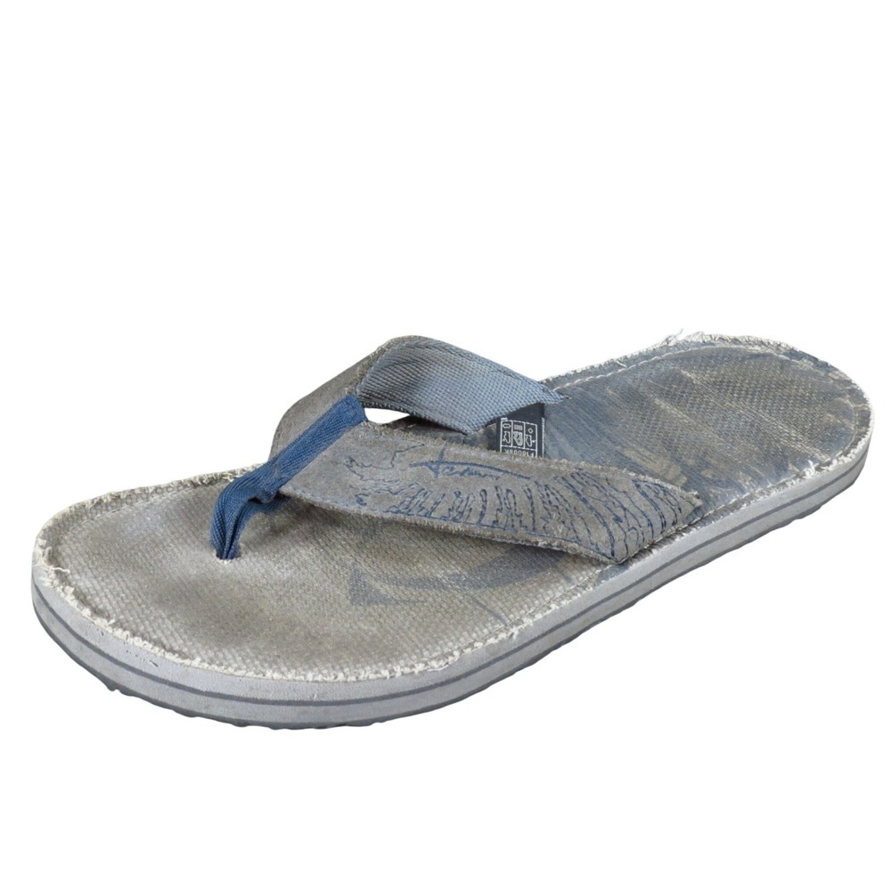 Teva‎ Men Sandal Size 8 Casual Outdoor Flip Flop Gray Leather
